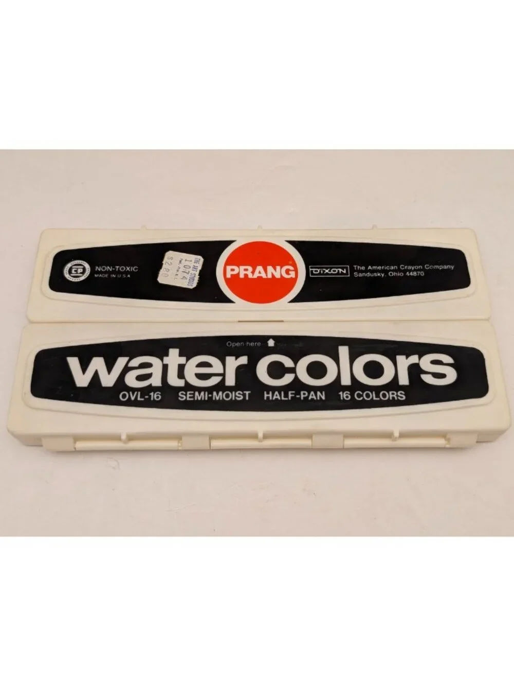 PRANG Water Colors w/ Prang 7 Brush | 16 Colors | Semi-Moist | Half-Pan | OVL-16